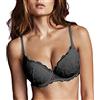 LORMAR 1 Pezzo Reggiseno Donna Frizzante Plunge in Pizzo con Ferretto - Coppa B - C - D, Nero 4B