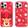 ZhuoFan [2 pezzi Natale Cover per Samsung Galaxy A52 (5G)/A52 4G/A52s 5G 6,5, Custodia Natalizie Protettiva Silicone Modello di Natalizia con Antiurto Christmas Case per Samsung A52s, Cervo