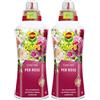 COMPO Concime per Rose, Per fioriture intense e crescita rigogliosa, 1 l (Confezione da 2)