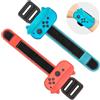 Cenawin 2 Pack di Braccialetti per Just Dance 2024 - Cenawin 2 in 1 Elastico Cinturino da Polso Wristband per Nintendo Switch/Switch Oled Joy Con, Just Dance 2024/2023/2022/2021 (Rosso e Blu)