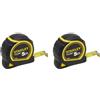 STANLEY Flessometro Tylon, 5 m x 19 mm, Metro Flessibile, Nero, Buona Precisione, Confezione da 2