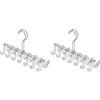 InterDesign iDesign Organizer armadio con 14 ganci, Portacravatte piccolo in metallo cromato, Porta cinture ideale per cravatte e accessori, argento (Confezione da 2)