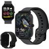 FOREVER Smartwatch, smartwatch da uomo e donna, 1,7, 240 x 280 px Fitness Tracker Orologi per Android IOS, IP68, impermeabile, cardiofrequenzimetro contapassi nero, Nero