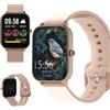 FOREVER Smartwatch, smartwatch da donna 1,7, 240 x 280 px Fitness Tracker Orologi per Android IOS, IP68, impermeabile, cardiofrequenzimetro, contapassi, oro rosa