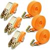 MANDUKA 3 pezzi 1200kg Cinghia a cricchetto, Cinghie di Fissaggio con Cricchetto Lunghezza 6m,Larghezza 25 mm arancione 1200 daN 1,2t