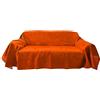 Il Tuo Artigiano Design Telo Copridivano 3 Posti e 2 Posti, Cotone e Poliestere, Made in Italy 170x260 e 260x280, Arancione
