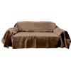Il Tuo Artigiano Design Telo copridivano 3 posti cotone e Poliestere , Foulard copridivano 2 posti e 3 posti, Telo Arredo Divano made in Italy 170x260 e 260x280, Telo divano 3 posti (170_x_280_cm, Marrone)