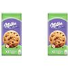 Milka, Cookies XL Nut, Biscotto Maxi Croccante con Golose Pepite di Cioccolato al Latte Milka e Nocciole Tostate, con Latte Alpino, Cacao Sostenibile, 184g (8 biscotti da 23g) (Confezione da 2)