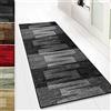 KARAT Tappeto da cucina ignifugo, tappeto da corsa, nero, 80 x 300 cm, in velluto sottile, comfort a piedi nudi, qualità tedesca, tappeto per corridoio e soggiorno, compatibile con riscaldamento a
