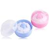 Bujingyun 2pcs-Baby Body Cosmetic Powder Puff Kit Spugna Box Contenitore Caso (blu e rosa)