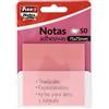 Fixo Note | Note adesive trasparenti | 50 note da 75 x 75 mm | in plastica, colore rosa pastello, riutilizzabili e impermeabili, per gli amanti della cancelleria Aesthetic | ideale come materiale