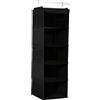BrilliantJo Organizer Armadio, Portattuto da Appendere con 5 Scomparti con 6 Tasche Laterali a Rete per Vestiti, con 2 Ganci Organizzatore Armadio da 30 x 30 x 108 cm, Nero