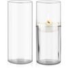 Catime 2 Pezzi Portacandele Cilindrici in Vetro, Porta Candele Trasparente, Vasi Candelabri, Vaso per Fiori per Matrimoni, Decorazioni, Sala da Pranzo, Feste e Centrotavola