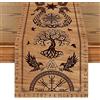 Artoid Mode - Runner da tavolo, fantasia con albero della vita vichingo, corvo ed elmo del timore riverenziale, decorazione da tavola, per interni, feste e festività, 40 x 140 cm, colore: legno