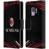 Head Case Designs Licenza Ufficiale AC Milan Curvato Modelli Cresta Custodia Cover in Pelle a Portagoglio Compatibile con Samsung Galaxy S9