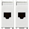 Vimar 14339.6 Plana Presa RJ45 Netsafe Cat 6, non schermata, cablaggio universale T568A/B, 8 contatti, UTP 110 (Confezione da 2)