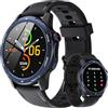 Gerpeng Smartwatch Uomo Chiamate Bluetooth - 1,32 Schermo Circolare Orologio Smart Watch Con Cardiofrequenzimetro/SpO2/Contapassi/Monitoraggio del Sonno,110+ Modalità Sportive per Android IOS