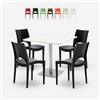 Grand Soleil Set 4 sedie impilabile tavolino bianco 90x90cm bar Horeca Prince White