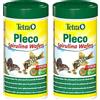 Tetra Pleco Algae Wafers - Mangime per pesci con alga spirulina per pesci di fondo al pascolo, Barattolo da 250 ml (Confezione da 2)