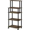 Furinno Turn-N-Tube Carrello portaoggetti da cucina a 5 livelli senza attrezzi, Noce Columbia/Nero