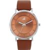 amor Orologio da polso unisex Donna Uomo al quarzo Analogico, con Cinturino in pelle di mela, marrone, resistente all'acqua 3 bar, fornito in confezione regalo, 2037083