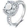 Jewelrypalace - Magnifico anello di fidanzamento, da donna, in argento Sterling 925, con zirconia cubica di sintesi CZ, 3 K, Argento 925/1000, 9, colore: argento, cod. EU-AB-002-5