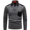 New Front Maglione Pullover Uomo con Zip - Giacca in Maglia Senza Cappuccio - Felpa con Cerniera - Giacca Caccia Comfort Vestibilità Invernale - Grigio Scuro XL