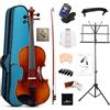 Aileen MUSIC Aileen Violino 4/4 Full Size per Studenti Adulti Violino Europeo in Abete Solido con Leggio