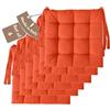 Il Tuo Artigiano Design Set 4 o 6 Cuscini per Sedie da Cucina Made in Italy - Cuscini Sedie Cucina set da 6 40x40 cm spessore 6 cm - Imbottiture in Spugna e morbido acrilico (6, Arancione)