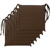 Il Tuo Artigiano Design Set 6 Cuscini per Sedie da Cucina Made in Italy - Cuscini Copri Sedie 40x40 cm spessore 4 cm - Copri Sedie Sala da Pranzo (Marrone)