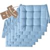 Il Tuo Artigiano Design Set 4 o 6 Cuscini per Sedie da Cucina Made in Italy - Cuscini Sedie Cucina set da 6 40x40 cm spessore 6 cm - Imbottiture in Spugna e morbido acrilico (6, Celeste)