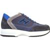 Hogan scarpe uomo sneakers interactive H flock HXM00N0Q10102Q543E blu grigio