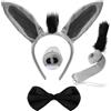 Hifot 4Pcs Set di Costumi per Asino, Orecchie e Coda di Asino, Naso e Papillon, Accessori per Bambini e Adulti per Cosplay Halloween Carnevale Festa a Tema