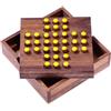 LOGOPLAY Solitario - gioco di slot - gioco di pensiero - gioco di indovinelli - gioco di pazienza - gioco di logica in legno, Tappi giallo, Gr. S 11 x 11 x 3,5 cm (Piccolo)
