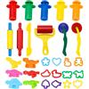 LEAZZLE Pasta da Modellare per Plastilina,29 Pezzi di Accessori per la Pasta da Gioco, Contiene Rullo Dinosauro Animali Mattarello,Set di Pasta da Gioco per Bambini e Bambine