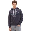 TOM TAILOR Cappuccio Basic Hoodie Felpa con Stampa Logo, 10899-Grigio Asfalto, S Uomo