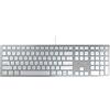 CHERRY KC 6000C FOR MAC, Tastiera Mac Con Filo (Porta USB-C), Layout per gli USA (QWERTY), Tasti Silenziosi, Design Piatto, Bianco-Argento