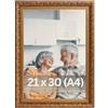 Victor cornice portafoto "Rubens" marrone oro 21x30 cm - profilo: 30 x 20 mm - stile barocco antico - vetro vero - decorazione per la casa