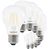 SUNSEED 10x Lampadina E27 Filamento LED Satinata 9W Goccia A60 1200 Lumen Luce Naturale 4000K