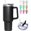HNCY Tazza Termica da Viaggio con 2-in-1 Coperchio, 1180 ml Borraccia Termica, Bicchiere Termico con Cannuccia e Coperchio, Acciaio Inossidabile Travel Mug con manico, Tumbler Cup per Portabicchieri