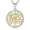 EUDORA Harmony Ball Collana Albero della Vita per Donna Argento Sterling 925 Cubic Zirconia Ciondolo Albero Madre Gioielli Regalo per Ragazza Madre Figlia Moglie, Catena 45 cm