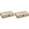 Rayher Cornice per scatola in legno, FSC Mix Credit, non trattata, con patta in metallo, dimensioni 24,70 cm x 14,90 cm x 5,90 cm, 62296000 (Confezione da 2)