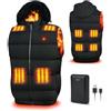 Faxpot Gilet Riscaldato Uomo E Donna Con Power Bank, Giacca Riscaldata Senza Maniche Con 3 Livelli Di Temperatura, Scaldacorpo Riscaldato Lavabile Con Cappuccio Rimovibile, 806-XL