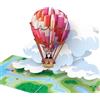 MOKIO® Biglietto di Auguri Pop-Up - Mongolfiera - Biglietto 3D | come buono per giro in mongolfiera, volo panoramico o regalo in denaro, biglietto di compleanno con mongolfiera