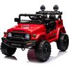 Tecnobike Shop Auto Macchina Elettrica per Bambini Jeep Toyota Fj Cruiser Ride-On12V Telecomando Luci e Suoni (Rosso)