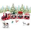 EKKONG Trenino Legno Natalizio, Pista Treno di Natale Carino, Mini Trenini, Decorazioni Natalizie, Festa del Decorativo (Marrone)