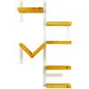 Tecnokit Mensola da muro scritta Home in ferro e legno, Mensole Design, Mensola da Parete con 6 Ripiani, parete attrezzata, libreria da appendere dimensioni cm 43x15x72h (Bianco)