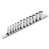 DAKCOS Set di bussole E femmina, set di prese a stella E-Torx, 5 pezzi da 1/4 E4-E8 e 7 unità da 3/8 E10-E20 con guida in metallo, CR-V, lunghezza 25 mm