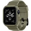 Spigen Cover con Cinturino Rugged Armor Pro Compatibile con Apple Watch Case with Band Series 9/8/7 (45mm) and Series 6/SE/5/4 (44mm) - Vintage Khaki