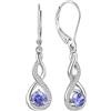 Starchenie Infinito Orecchini a Leva in Argento 925 Orecchini con Tanzanite Pietra Portafortuna Gioielli Intrecciati per Donne